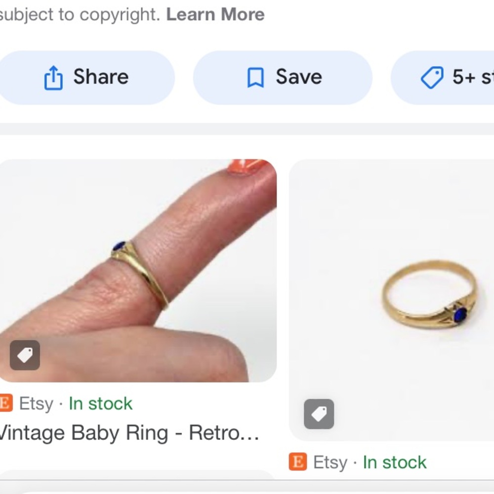 RARE 10K Gold Antique 1800’s Ostby & Barton Co. pinky/infant ring garnet or ruby - Picture 3 of 8